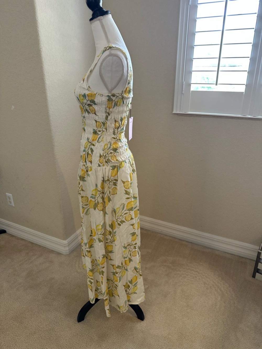 Avec Les Filles White Maxi Dress with Yellow Lemon & Green Leaf Print - Picture 8 of 14